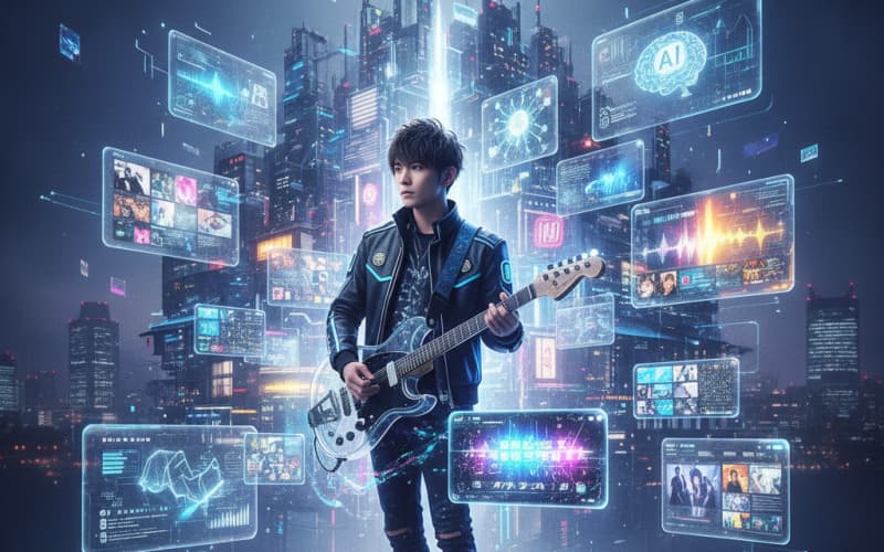 【高橋悠真】新人アーティスト注目2026:『越境型メディアミックス戦略』と『AI駆動型ファンエンゲージメント』が未来を拓く